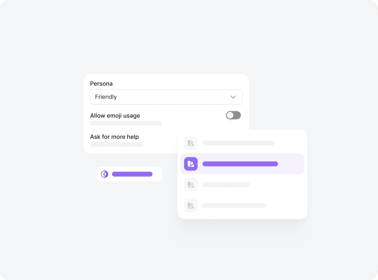 Set guardrails, brand tone, and how the AI behaves