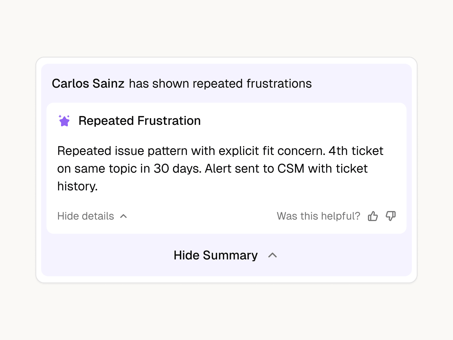 Per-account timeline on every ticket screenshot